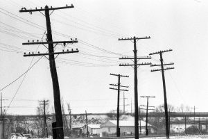 Crooked power lines.