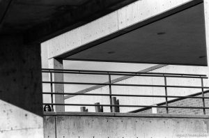 Girl on a cigarette break at Utah Valley Community College.