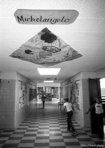 Student art exhibits at Sunset View Elementary.