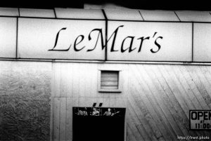 Band playing in LeMar's on Center Street at night.