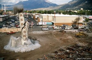 Ashton smokestack is demolished.