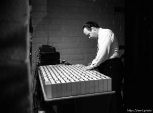 Ken Russell, DJ, at the San Ramon 1st Ward's Christmas party.