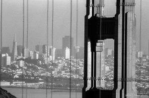 View of Golden Gate Bridge and San Francisco.