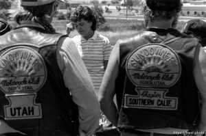 Mother and bikers mourn at annual graveside memorial for Big Mike of the Sundowners.