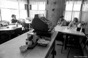 Eureka Police Chief Fullmer on coffee break at the Pit Stop.