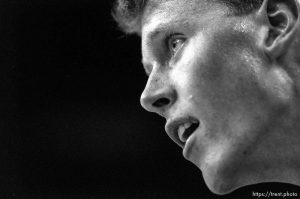 Shawn Bradley at BYU basketball practice.