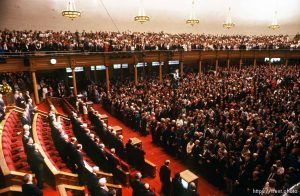 Congregation in the tabernacle at LDS General Conference