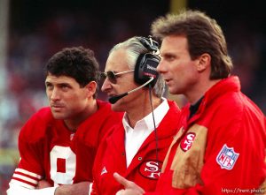 Steve Young, George Siefert, Joe Montana. 49ers vs Saints.
