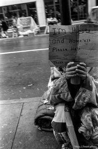 Homeless person with 
