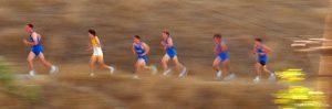 Runners (slow shutter) at Cross Country Meet.