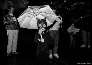 Girl dressed as Catwoman on Halloween