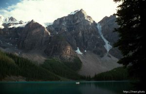 Canoe on Lake Moraine.