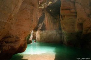 Jack Bozarth swimming. Grand Canyon flood trip.
