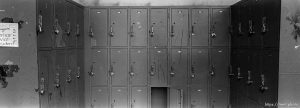 Lockers at California High School.