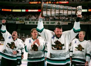Utah Grizzlies celebrate 2nd straight Turner Cup Championship.