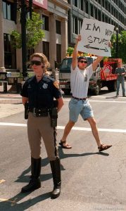 phony sign in gay pride parade.