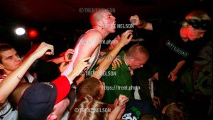 Legendary straightedge band Earth Crisis, with singer Karl Buechner, performing at the Bar & Grill in Salt Lake City, Utah, November 27, 1996.