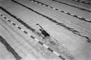 Karnaki Nolan swimming at the Deseret Gym. 
