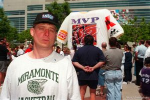 Roger Hale at Apex shoes' promotion when Karl Malone won the NBA MVP award. They had the 