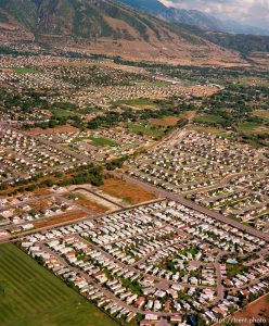 Suburban development in Draper area from the air.