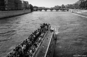 Tour boat in the river Seine
