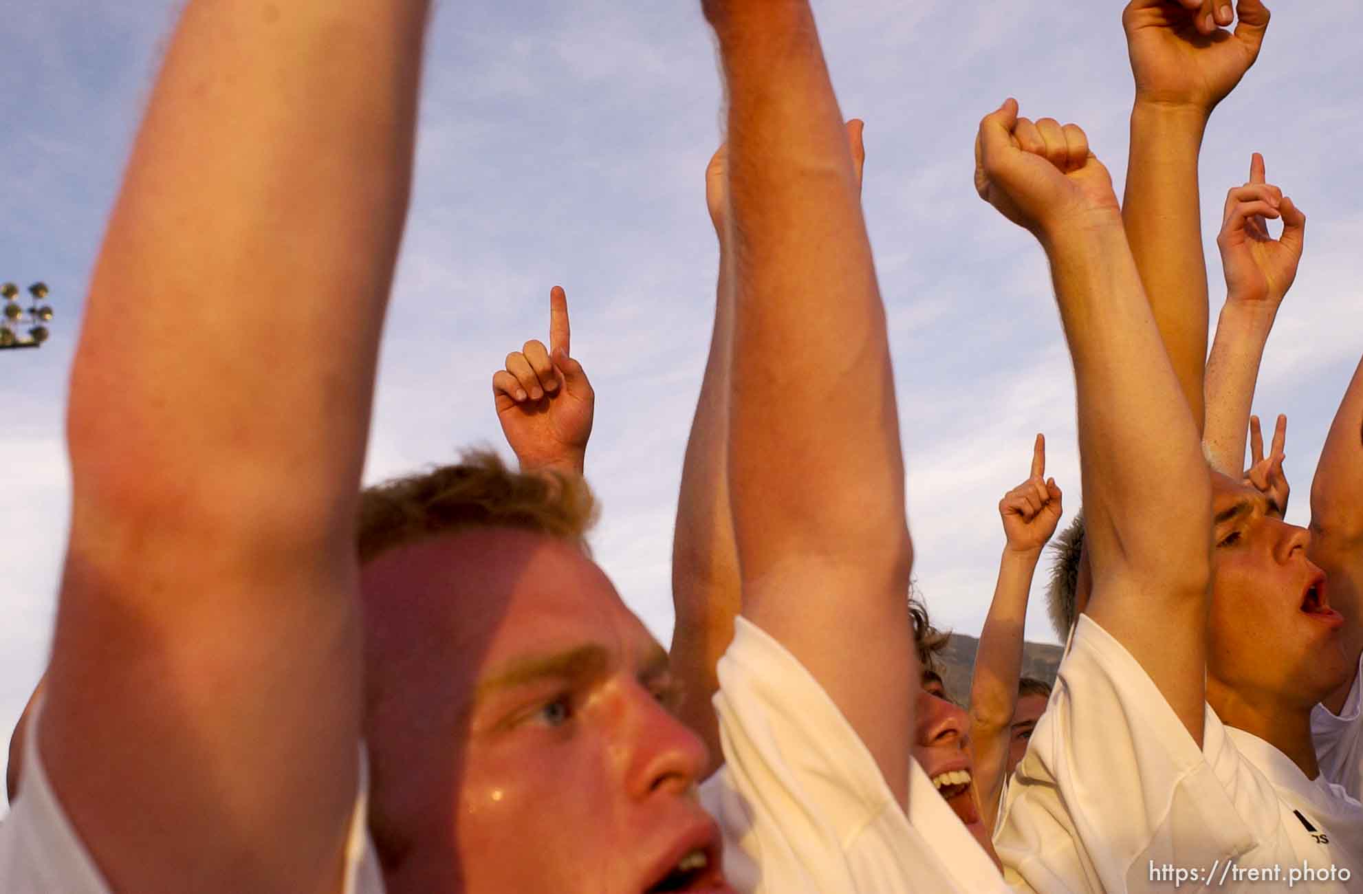 Bountiful celebrates defeating Lone Peak 2-1 to win the 4A State Soccer Championship match, Friday afternoon.
; 05.17.2002, 7:56:17 PM