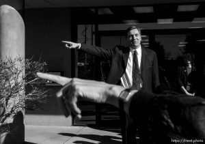 Salt Lake City - Democratic Congressman Jim Matheson claimed victory Wednesday afternoon in his race vs. John Swallow for Utah's 2nd District seat. The press conference was held in front of his campaign headquarters, downtown Salt Lake City.  11.06.2002, 1:56:29 PM