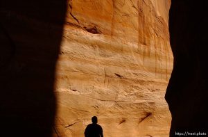 Landmarks which had previously been submerged in Glen Canyon are now becoming visible with the lower water levels in Lake Powell. 05.10.2003, 4:59:07 PM