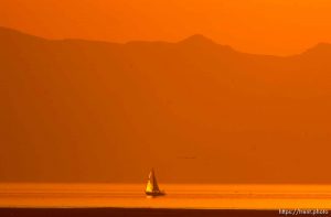 sailboats and sunset on the Great Salt Lake