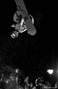 Park City - US Snowboard Grand Prix halfpipe, Park City Mountain Resort Friday night.