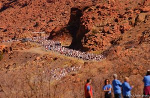 The 29th annual Canyonlands Half Marathon, which runs along the Colorado River on Highway 128 and into Moab.