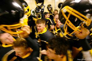 Cottonwood pre-game in the locker room. Cottonwood vs. Highland high school football.
