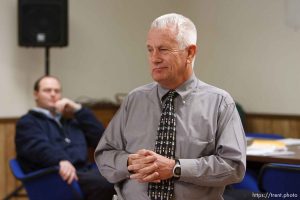 Washington County Sheriff Kirk Smith visits Hildale City Council Meeting. , 3.14.2006 Jerry Barlow (blue coat).