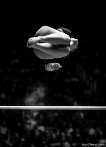 Utah's Jessica Duke competes on the bars at University of Utah vs. Arizona State NCAA Women's gymnastics at the Huntsman Center.