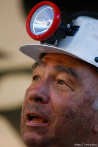 Huntington - Robert Murray, president and CEO of Ohio-based Murray Energy Corp, speaks to reporters at the command post in full miners gear Wednesday evening, as six miners remained trapped in the mine.