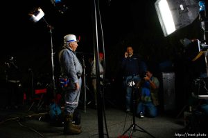 Huntington - Robert Murray, president and CEO of Ohio-based Murray Energy Corp, speaks to reporters at the command post in full miners gear before dawn Saturday morning (4am).  glen warchol, doug pizac