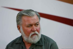 Huntington - Jack Kuzar, a federal Mine Health and Safety Administration official, speaks to reporters at a briefing at the rescue effort command headquarters Wednesday evening. Murray announced plans to start a sixth bore hole to search for the missing six miners, saying 