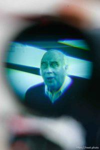 Huntington - Robert Murray, owner of the Crandall Canyon Mine, speaks to reporters at a briefing at the rescue effort command headquarters Wednesday evening. Murray announced plans to start a sixth bore hole to search for the missing six miners, saying 