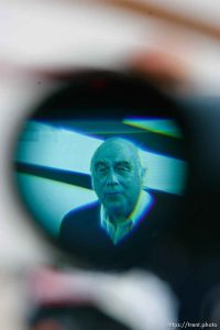 Huntington - Robert Murray, owner of the Crandall Canyon Mine, speaks to reporters at a briefing at the rescue effort command headquarters Wednesday evening. Murray announced plans to start a sixth bore hole to search for the missing six miners, saying 