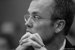 The Warren Jeffs' trial in St. George, Utah. Jeffs, head of the Fundamentalist Church of Jesus Christ of Latter Day Saints, is charged with two counts of rape as an accomplice for allegedly coercing the marriage and rape of a 14-year-old follower to her 19-year-old cousin in 2001. Washington County Attorney Brock Belnap