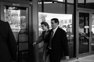 The Warren Jeffs' trial in St. George, Utah. Jeffs, head of the Fundamentalist Church of Jesus Christ of Latter Day Saints, is charged with two counts of rape as an accomplice for allegedly coercing the marriage and rape of a 14-year-old follower to her 19-year-old cousin in 2001.. apparent followers of warren jeffs' flds church