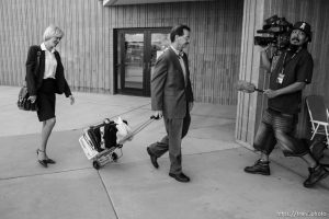 The Warren Jeffs' trial in St. George, Utah. Jeffs, head of the Fundamentalist Church of Jesus Christ of Latter Day Saints, is charged with two counts of rape as an accomplice for allegedly coercing the marriage and rape of a 14-year-old follower to her 19-year-old cousin in 2001.. defense attorney Walter Bugden. defense attorney Tara Isaacson