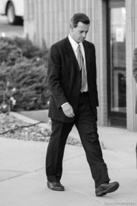 The Warren Jeffs' trial in St. George, Utah. Jeffs, head of the Fundamentalist Church of Jesus Christ of Latter Day Saints, is charged with two counts of rape as an accomplice for allegedly coercing the marriage and rape of a 14-year-old follower to her 19-year-old cousin in 2001.. apparent followers of warren jeffs' flds church