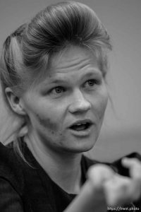 The Warren Jeffs' trial in St. George, Utah. Jeffs, head of the Fundamentalist Church of Jesus Christ of Latter Day Saints, is charged with two counts of rape as an accomplice for allegedly coercing the marriage and rape of a 14-year-old follower to her 19-year-old cousin in 2001. defense witness and FLDS member Jennie Pipkin