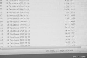 The Warren Jeffs' trial in St. George, Utah. Jeffs, head of the Fundamentalist Church of Jesus Christ of Latter Day Saints, is charged with two counts of rape as an accomplice for allegedly coercing the marriage and rape of a 14-year-old follower to her 19-year-old cousin in 2001. defense witness and FLDS member Jennie Pipkin's ipod