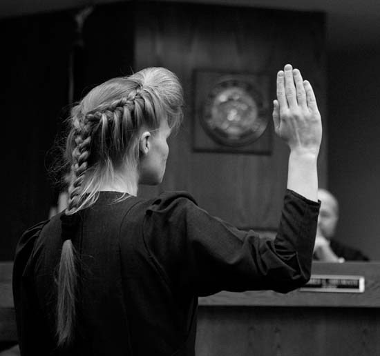The Warren Jeffs' trial Tuesday, Sept. 18, 2007, in St. George, Utah. Jeffs, head of the Fundamentalist Church of Jesus Christ of Latter Day Saints, is charged with two counts of rape as an accomplice for allegedly coercing the marriage and rape of a 14-year-old follower to her 19-year-old cousin in 2001. Trent Nelson/The Salt Lake Tribune