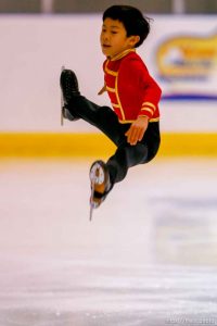 Salt Lake City - 9-year-old Nathan Chen, of Salt Lake City, competes in the 2008 U.S. Junior Figure Skating Championships Saturday, December 2, 2007 at the Salt Lake City Sports Complex. Chen scored a 45.27 in the boys free skate, which put him into first place at that point in the competition