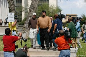 San Angelo -  A hearing at the 51st District Court Wednesday, April 9, 2008, where a judge ruled three members of the FLDS polygamous sect have the legal right to challenge the massive search underway on their property near Eldorado, the YFZ 