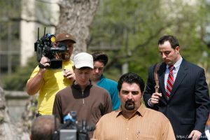 San Angelo -  A hearing at the 51st District Court Wednesday, April 9, 2008, where a judge ruled three members of the FLDS polygamous sect have the legal right to challenge the massive search underway on their property near Eldorado, the YFZ 