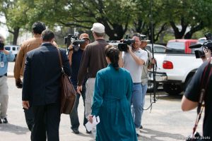 San Angelo -  A hearing at the 51st District Court Wednesday, April 9, 2008, where a judge ruled three members of the FLDS polygamous sect have the legal right to challenge the massive search underway on their property near Eldorado, the YFZ 